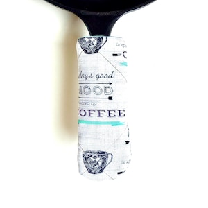 Coffee Print Skillet Handle Cover – Cast Iron Pan Handle Sleeve, Heat-Resistant Cotton Potholder