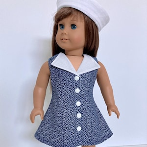 Doll Sailor Dress & Hat: Nautical Outfit for 18&quot; Dolls