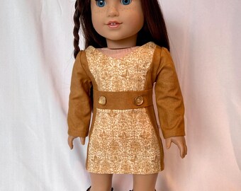 gold american girl doll dress Gold holiday dress with shoes , necklace and cape American girl doll 18