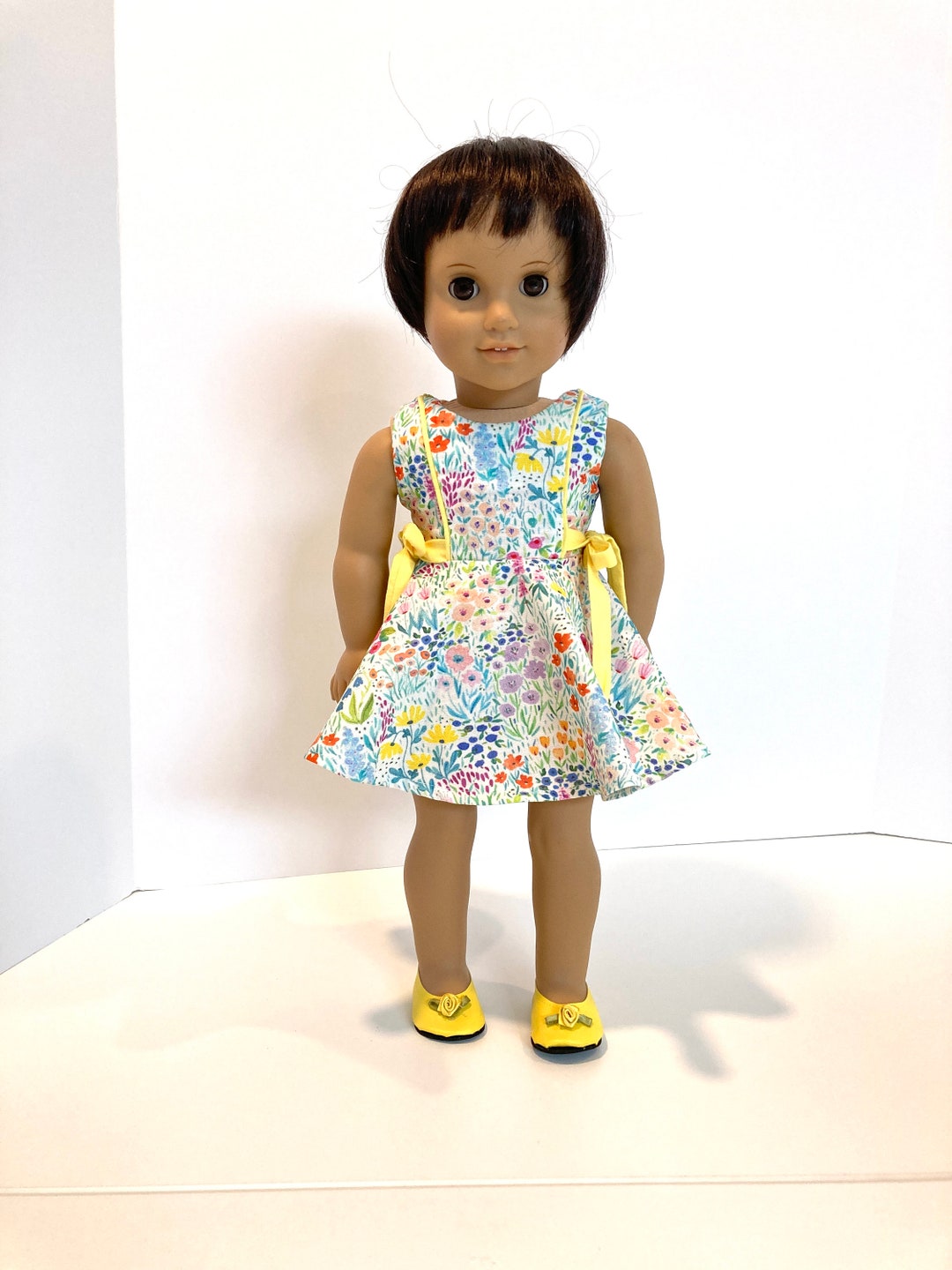 2 Piece Girl Doll Dress & Shoes Zipper Back Dress Piping Etsy