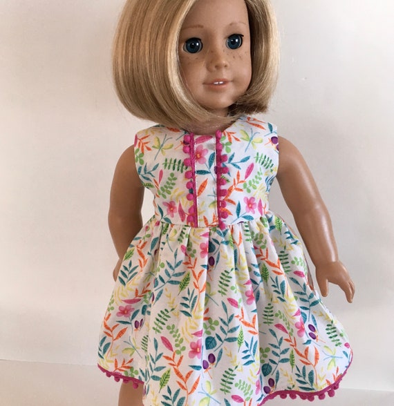 Easter Flower Shift Dress American Made Doll Clothes For 18 Inch Girl Dolls