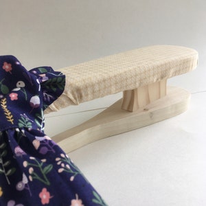 Doll clothes ironing board, Miniature sleeve board, Cover pattern optional, Pressing board kit, Easy-assemble, pre-cut & drilled wooden kit
