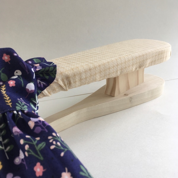 Doll Clothes Ironing Board Kit: Miniature Sleeve Pressing Board, Optional cover pattern available