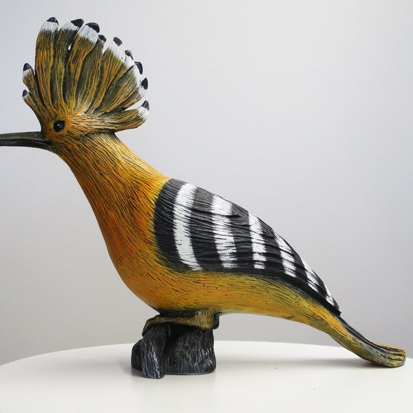 Hoopoe Bird Statue Hand Cast Resin Figurine