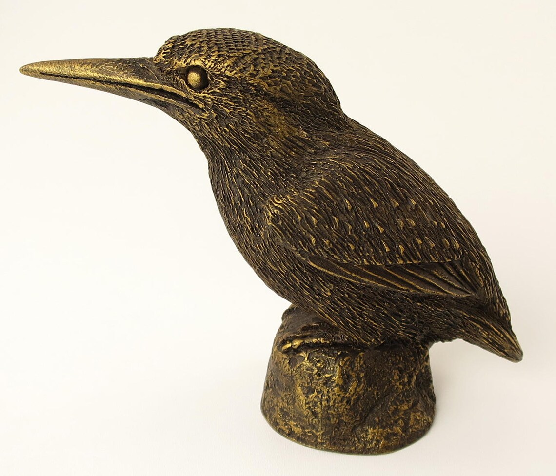 Imitation Bronze Kingfisher Bird Statue Hand Cast Resin Etsy