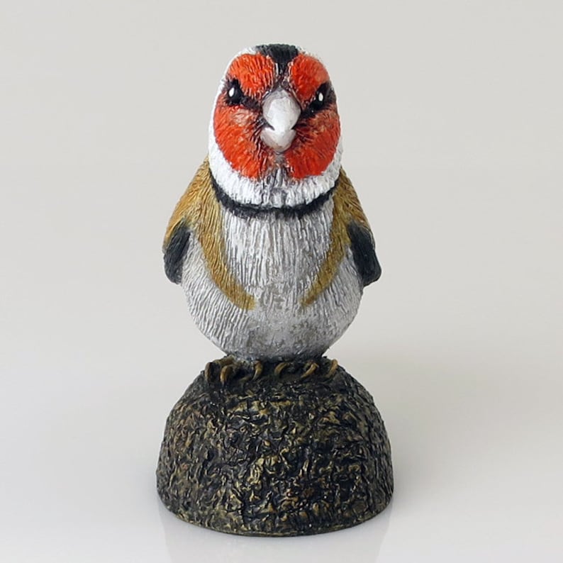 Goldfinch Bird Statue Hand Cast Resin Figurine European - Etsy