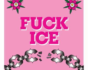 Fuck Ice Art Print, Punk Art, Outsider Art