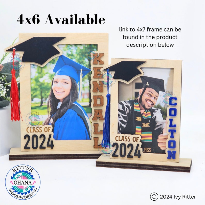 Graduation Photo Frame, Class of 2026 Picture Frame, Personalized 5x7 Picture Frame, High School Graduation Gift for her, Grad Gift for Him Bild 10