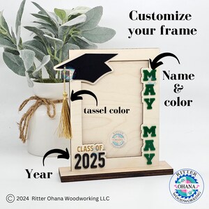 Graduation Photo Frame, Class of 2026 Picture Frame, Personalized 5x7 Picture Frame, High School Graduation Gift for her, Grad Gift for Him Bild 2