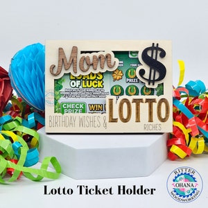 Porta billetes de lotería, sobre para raspar, billete para raspar, regalo de cumpleaños para mamá, ideas divertidas de cumpleaños, regalos de cumpleaños únicos