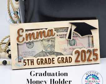 Portamonedas personalizado para graduación de 5.º grado, graduación de primaria, alumno de quinto grado, regalo de graduación de 5.º grado, graduación de 6.º grado
