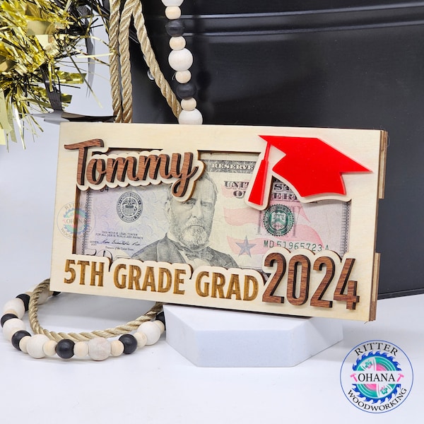 Personalized 5th Grade Graduation Money Holder, Elementary School Graduation, Fifth Grader, 5th grade Graduation Gift, 6th Grade Grad