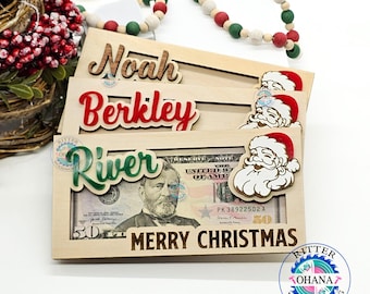 Personalized Christmas Money Holder, Stocking Stuffer for teens, Christmas gifts for college students, Christmas Gift, Secret Santa Gift