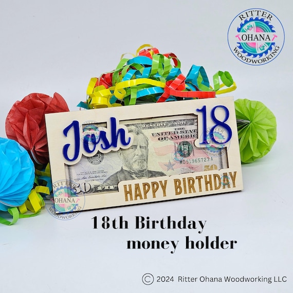 Money Holder for 18th Birthday, 18th Birthday Gifts for Girls, Birthday Money Holder, Birthday Money Card, 18th Birthday Gifts for Him
