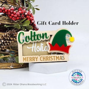 Tarjetero de regalo de Navidad personalizado, regalo de Navidad para adolescentes, regalo de Navidad para estudiantes universitarios, tarjetero de regalo de elfo, regalo para hombres