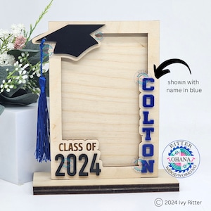 Graduation Photo Frame, Class of 2026 Picture Frame, Personalized 5x7 Picture Frame, High School Graduation Gift for her, Grad Gift for Him Bild 3