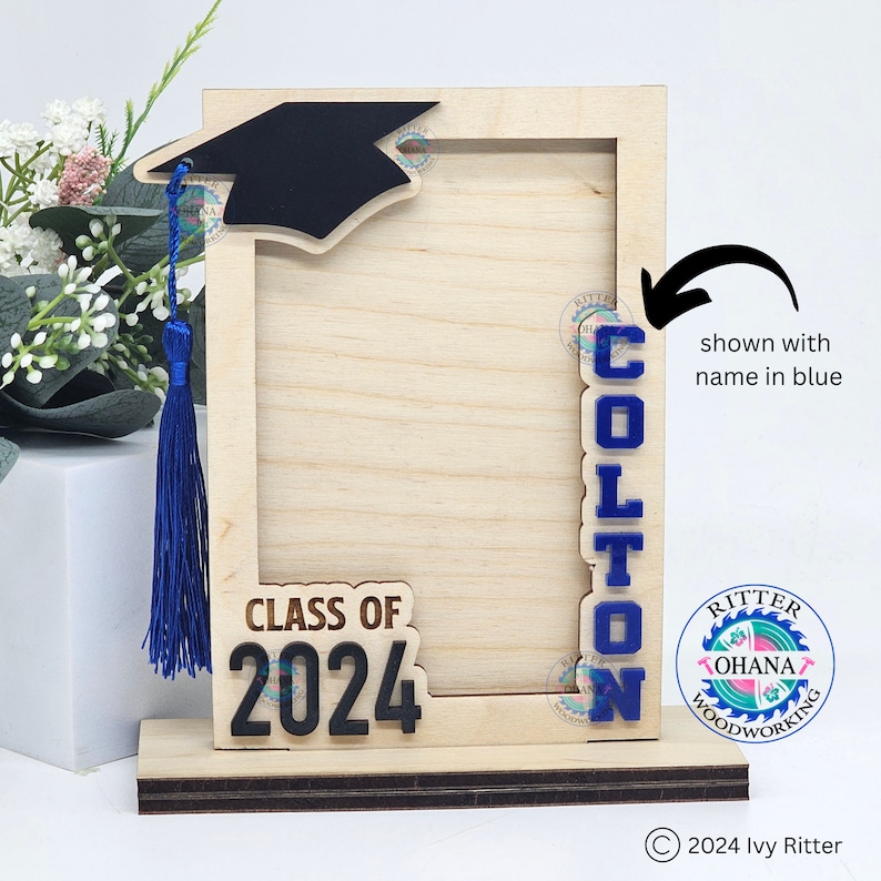 Graduation Photo Frame, Class of 2026 Picture Frame, Personalized 5x7 Picture Frame, High School Graduation Gift for her, Grad Gift for Him Bild 3