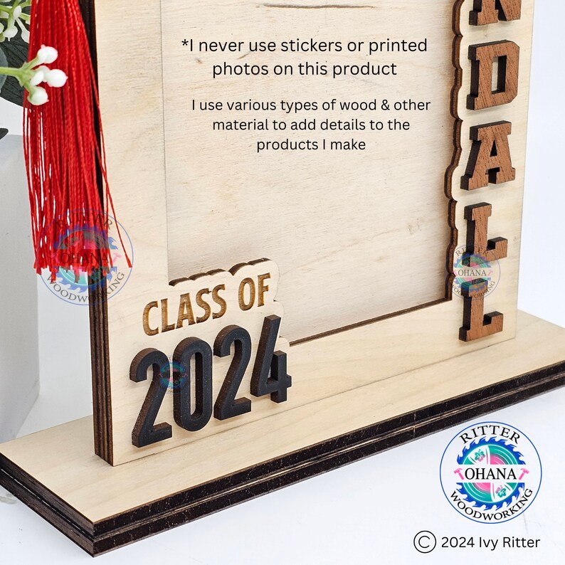 Graduation Photo Frame, Class of 2026 Picture Frame, Personalized 5x7 Picture Frame, High School Graduation Gift for her, Grad Gift for Him Bild 5