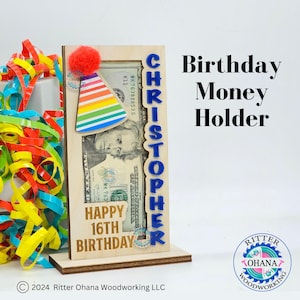 Portamonedas de cumpleaños personalizado, regalo de cumpleaños para niño, sobre de efectivo de cumpleaños, regalo de cumpleaños para niños, portamonedas de cumpleaños, cumpleaños único