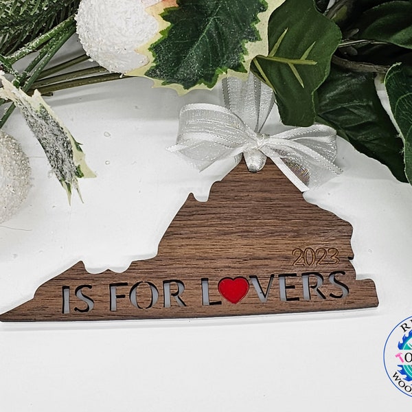Virginia Ornament, State Ornament, Virginia Beach ornament, Virginia Gift, Realtor closing gift, New home gift, Vacation gift, Trip Ornament