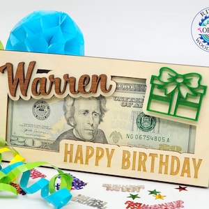 Personalized Birthday Money Holder, Birthday Box, Birthday Cash Envelope, Birthday Gift for teens, Birthday Gift for Kids, Birthday Present