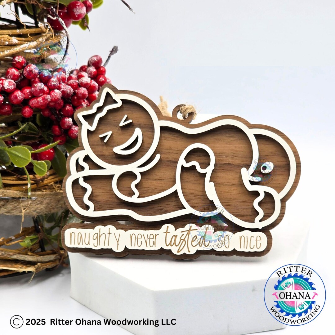 Naughty Gingerbread Ornament, Gag Gift, White Elephant Gift, Funny ...