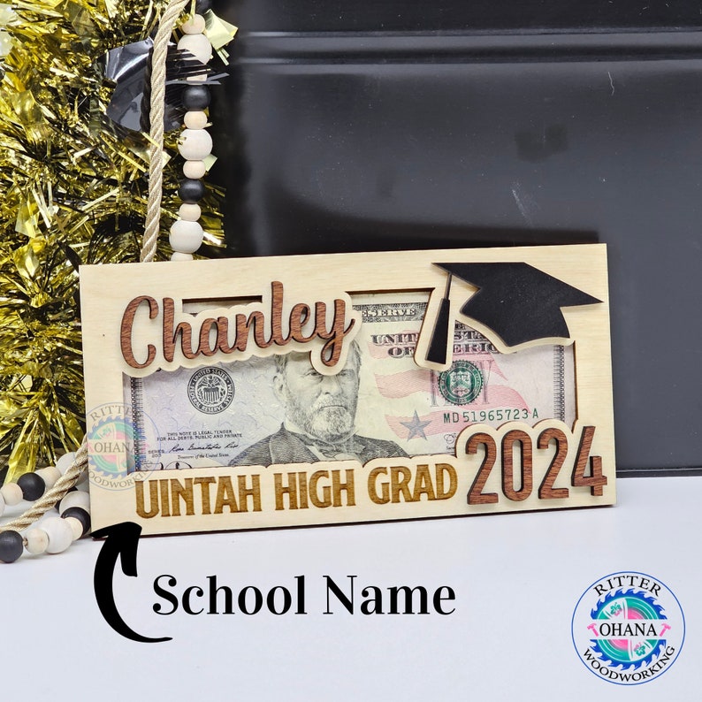 Graduation Money Holder, Class of 2024 Gift, High School Graduation, Gift for Graduate Student, Gift for High School Senior, Graduation Gift image 2