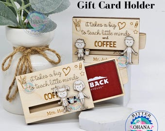 Teacher Appreciation Gift Card Holder, End of Year Gift, Personalized Teacher Gift, Teacher Thanks a latte Card, Teacher Appreciation Week