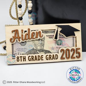 Portamonedas personalizado de graduación de octavo grado, graduación de secundaria, regalo de graduación de octavo grado, regalo de octavo grado