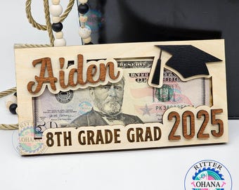 Portamonedas personalizado para graduación de 8.º grado, graduación de secundaria, graduación de octavo grado, regalo de graduación de 8.º grado