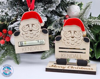 Personalized Christmas Money Holder, Money ornament, Gift for grandkids, gift for college student, gift for teens, Christmas gift for kids