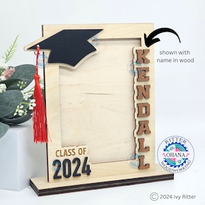 Graduation Photo Frame, Class of 2026 Picture Frame, Personalized 5x7 Picture Frame, High School Graduation Gift for her, Grad Gift for Him Bild 4