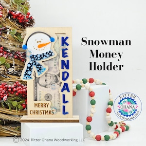 Portamonedas navideño personalizado, regalo para adolescentes, sobre con forma de muñeco de nieve, tarjeta de regalo navideña, ideas para regalar a un amigo invisible.