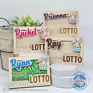 Relleno de cesta de Pascua para adultos, regalo de Pascua para abuelos, cesta para billetes de lotería, raspadito de lotería, porta billetes de lotería de Pascua, porta billetes de lotería