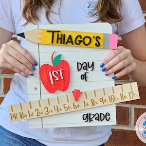 Tablero para fotografías escolares, primer día de clases, último día de clases, cartel de regreso a clases, fin de año escolar, cartel escolar intercambiable