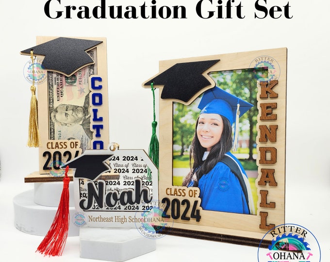 Graduation Gift Set, Graduation Gift Box, Graduation Photo Frame, Class of 2024 Photo Frame, Personalize 5x7 Picture Frame, Graduation Gift