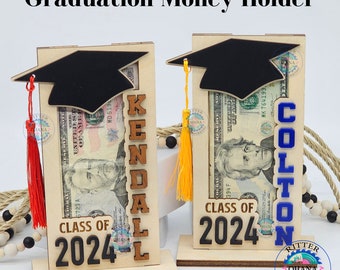 Personalized Graduation Money Holder, High School Senior Gift, Graduation Money Gift Holder, Class of 2024 Gift, Unique Graduation Gift