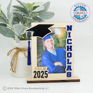 Graduation Photo Frame, Class of 2026 Picture Frame, Personalized 5x7 Picture Frame, High School Graduation Gift for her, Grad Gift for Him