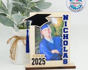 Graduation Photo Frame, Class of 2026 Picture Frame, Personalized 5x7 Picture Frame, High School Graduation Gift for her, Grad Gift for Him