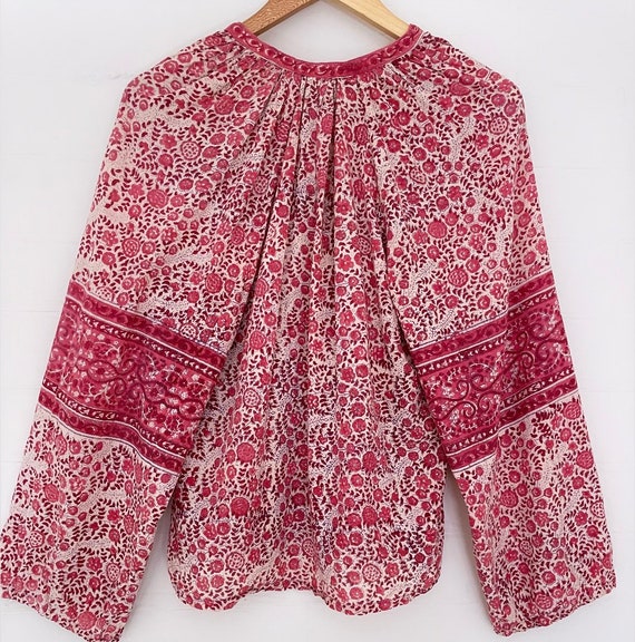 Vintage Indian Cotton Gauze 70s Blouse / India Cotton… Gem