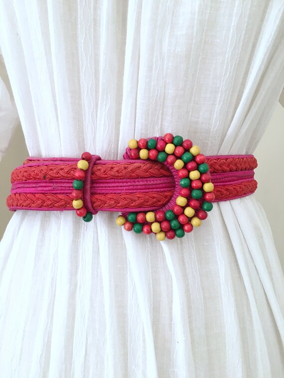 Rare SAINT LAURENT Rive Gauche woven cord and Bead