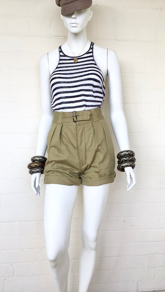 high waisted safari shorts