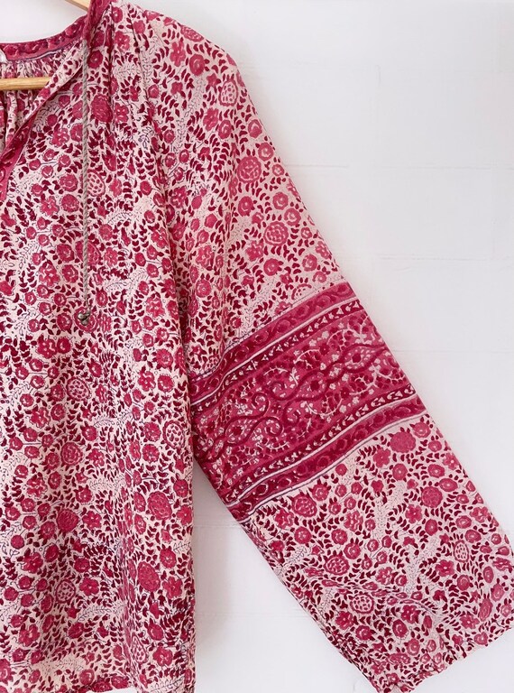 Vintage Indian Cotton Gauze 70s Blouse / India Cotton… Gem