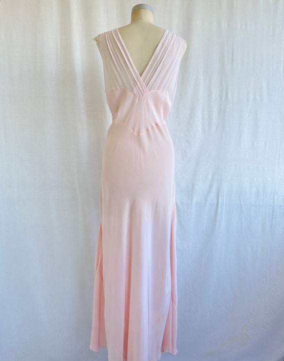 Vintage 40s Bias Cut Rayon And Chiffon Slip Dress… - image 9