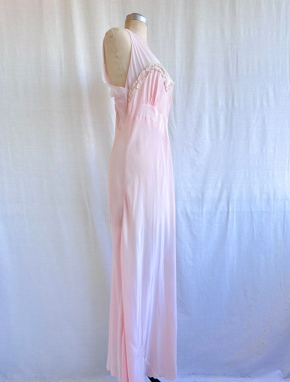 Vintage 40s Bias Cut Rayon And Chiffon Slip Dress… - image 5