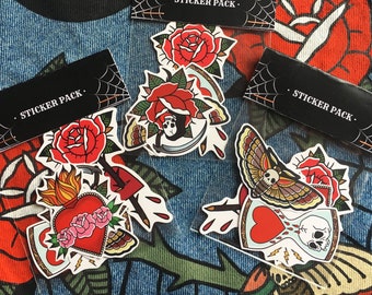 Tattoo Sticker Pack - Tattoo - Tattoos stickers - Sticker - Custom - Gift - Cute - Flowers - Deco - grunge - hipster - alternative