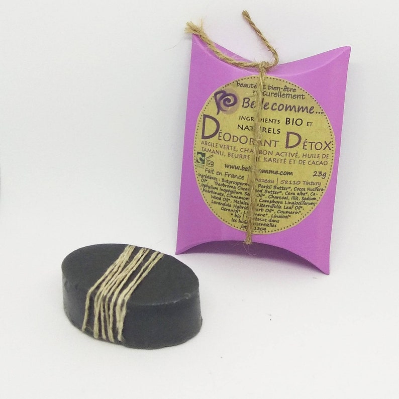 Organic and natural detox deodorant with shea and cocoa butter, tamanu oil and activated charcoal image 3