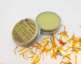 Baume réparateur bio Calendula, Guimauve, Argan, Karité et beurre de cacao