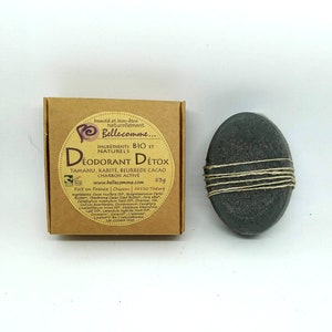 Déodorant Détox bio et naturel au beurre de karité et cacao, huile de tamanu et charbon activé