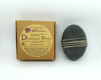 Organic and natural detox deodorant with shea and cocoa butter, tamanu oil and activated charcoal